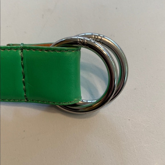 Ralph Lauren Golf Green Leather Belt Silver Hardware M - Picture 8 of 13